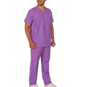 Ensemble de blouses en coton lisses et flexibles, conçues pour les journées de travail actives, haute durabilité, légères, écologiques, pour hommes, usage hospitalier - Product Image 3