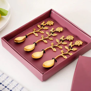 Ensemble de couverts minimalistes en métal de 24 pièces, couverts design pour mariages, affaires, caractéristiques durables, cadeaux indiens - Product Image 6