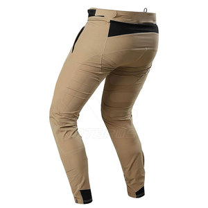 Pantalon de cyclisme ajusté pour homme, longueur longue, respirant, sans couture, séchage rapide, 100% coton, couleur beige - Product Image 2