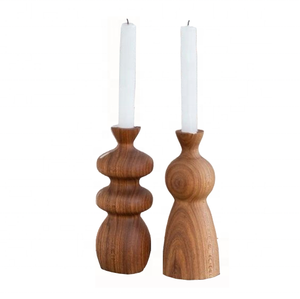 Bougeoirs en bois fabriqués à la main Présentoir de cheminée de bougeoir à hauteur personnalisée pour les mariages et Noël Conception raisonnable - Product Image 3
