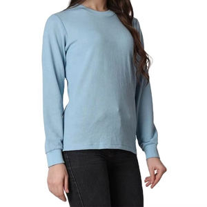 Camisa de mujer de color sólido de manga larga MOQ bajo transpirable precio barato camisa de mujer personalizada - Product Image 5