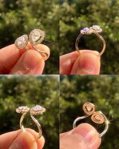 Toi Et Moi Bague de mariage en or massif 14 carats pour femme Poire Cut Lab Grown Diamond Fine Jewelry Cadeau pour les fêtes d'anniversaire - Product Image 5