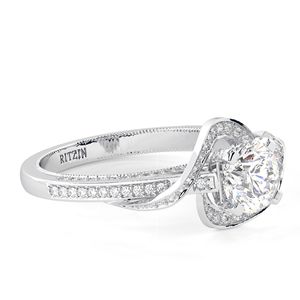 แหวนหมั้นเพชรทรงกลมสำหรับผู้หญิงบิดซ่อนรัศมีวงแหวนสำหรับผู้หญิง - Product Image 4