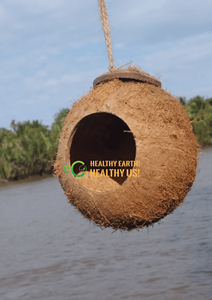 ¡VENTA NUEVA 2025! Respetuoso con el medio ambiente para mascotas, casa de Nido de Pájaro de coco, casa de pájaro de coco, casa de Nido de Pájaro de coco con escalera colgante - Product Image 6