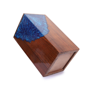 Blue Epoxy Rosewood Cremation <b>Urn</b> Handcrafted Memorial funeral <b>large</b> <b>Urn</b> for Human And pet Ashes Memorial keepsake for Humans - Product Image 3