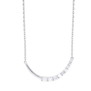 ขายส่ง0.50กะรัตรอบ FG/VS แล็บปลูกสร้อยคอเพชร14K ทองคำขาว18นิ้วประกายการเดินทางอันยาวนาน - Product Image 2