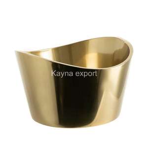 Cubo de champán de doble pared chapado en oro de lujo, Enfriador de cerveza y vino de Metal de acero inoxidable, colección de encimera de Bar esencial - Product Image 1