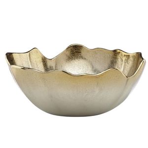Bol de service en métal argenté et doré pour décor à la maison Nouveau design Bol en forme de coupe incurvée - Product Image 6