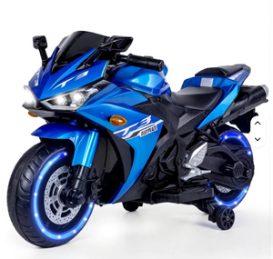 Mejor Oferta: Motocicleta Eléctrica de 12V con Ruedas de Entrenamiento, Batería de 7Ah, Material de Poliéster y PU, NUEVA - Product Image 1