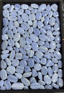 Vente en gros de pierres infinies de qualité supérieure cabochon d'agate en dentelle bleue lisse naturelle bijoux de guérison à énergie semi-précieuse pierres précieuses en vrac - Product Image 3