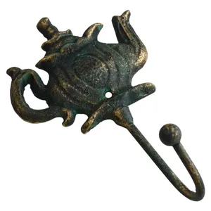 Bouton de tiroir à nœud en aluminium en forme de théière Crochet mural pour étagère murale en forme unique pour la décoration de la chambre Crochet pour vêtements à motif unique - Product Image 1