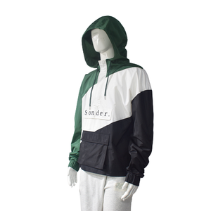 OEM pull à capuche en coton personnalisé broderie à séchage rapide colorblock avec poche léger imperméable saison d'hiver approvisionnement ODM - Product Image 1