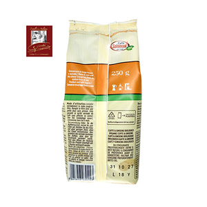 Organic Coffee and Ginseng Vegan 250g <b>Bag</b> Ground Powder for Moka Domestic Use GVERDI Italian Food Selection Made in Italy - Product Image 2