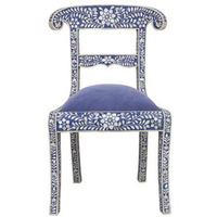 Chaises artisanales en nacre et incrustation d'os pour design d'intérieur de luxe Chaise longue de salle à manger au design floral personnalisé faite à la main