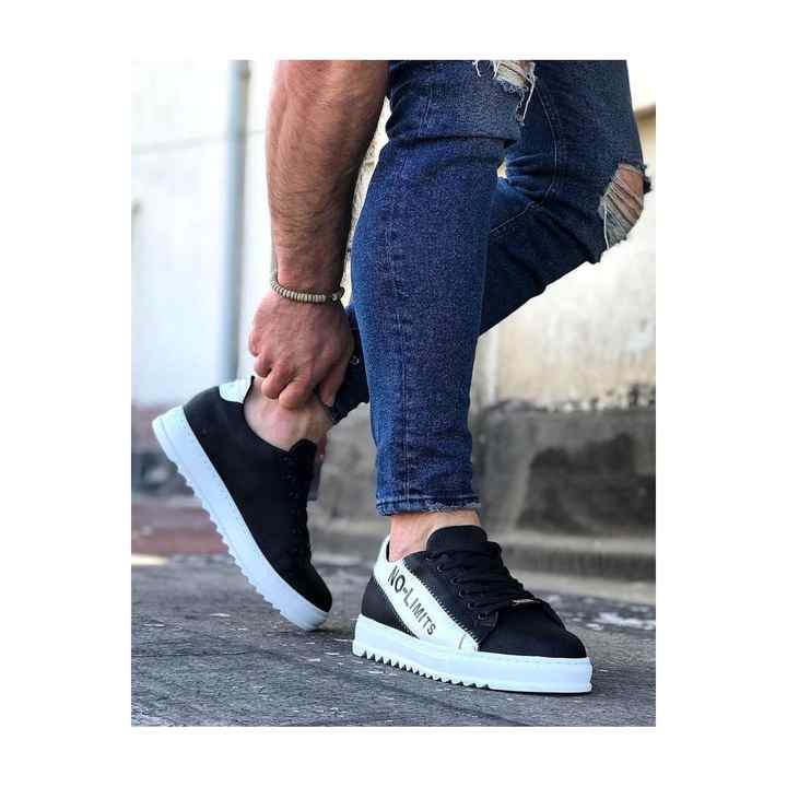 WG027 Black White No Limit Men's Casual Shoes