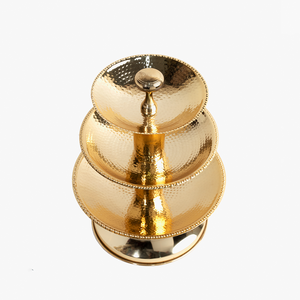 Support à gâteau en aluminium plaqué or simple et personnalisé Décoration de table de fête luxueuse de qualité supérieure pour le chocolat Matériau métallique - Product Image 5