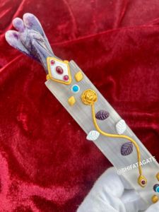 Best Crafts 2025 Lepidolite Angel <b>Selenite</b> Klay Work Flat <b>Wand</b> Magic Healing Reiki Chakra Energy Feng Shui Mascot Handmade White - Product Image 6