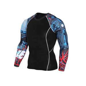 High Quality OEM Design <b>Compression</b> MMA Rash Guard Set Leggings Custom Sublimated Printed Men's Rashguard Uniform - Product Image 2