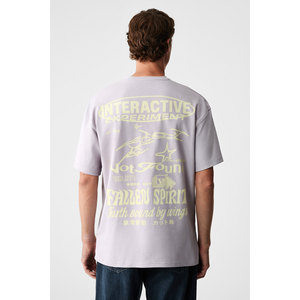 T-shirt à col rond pour homme GRIMELANGE LORENNO, imprimé sur la poitrine, 100% coton biologique - Product Image 3