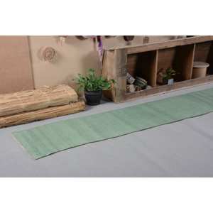 Alfombra turca clásica moderna de área grande de 1,8x13,7 pies, patrón abstracto de estilo Vintage verde, Material de algas marinas de lana, respaldo de látex - Product Image 5