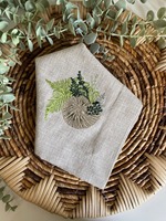 Serviettes de table en coton et lin style japonais Nature4u, brodées d'animaux marins, couleur, taille et logo personnalisés, pour la maison et les restaurants