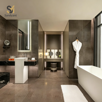 Ensemble de meubles de chambre d'hôtel contemporains et minimalistes, sur mesure, pour hôtel cinq étoiles, ensemble complet de meubles de chambre
