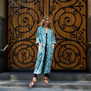 Endless Summer 100% Cotton Kimono Robe Robe légère respirante pour femme en coton naturel doux parfait pour se prélasser - Product Image 4