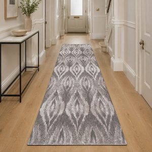 Tapis de salon en chenille gris argenté vintage oriental imprimé numériquement, lavable en machine, antidérapant, vente en gros RUGS DEPOT LXDP-0237 - Product Image 5