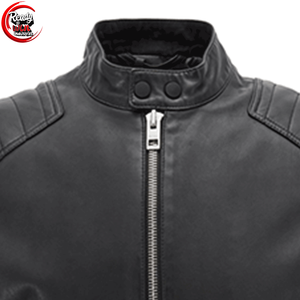 Veste en cuir de vachette style de rue au meilleur prix pour hommes, disponible en différentes couleurs et tailles avec col montant et tissu en toile - Product Image 3