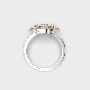Bague en diamant cultivé en laboratoire de 1.0 carats Design floral élégant en or massif 14K pour la journée de la femme, mariage, fiançailles, fêtes florales romantiques - Product Image 2