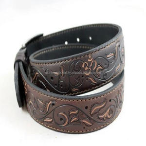 Ceinture d'outillage à main en cuir occidental durable et cousue sur mesure Ceinture d'outillage en relief à motif floral 3D pour cow-boy - Product Image 1