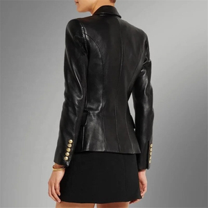 Abrigos de Cuero Genuino para Mujer - Personalizables, Tallas Grandes, Forro de Viscosa, Estilo Moto y Biker, Cuello y Mangas Desmontables, Camuflaje Crudo - Product Image 2