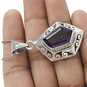 Nuevo estilo, Plata de Ley 925, amatista Natural, piedra preciosa, diseño único, aspecto clásico, colgante, joyería hecha a mano, fabricante a granel - Product Image 4