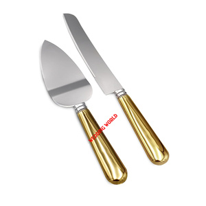 Couverts de fantaisie de concepteur de couteau de gâteau en métal de couleur d'or élégant classique pour des hôtels et des restaurants - Product Image 5