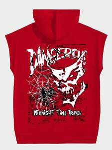 Service OEM en gros, dernières tendances, sweats à capuche sans manches pour hommes, sweats à capuche sans manches personnalisés imprimés pour hommes - Product Image 6