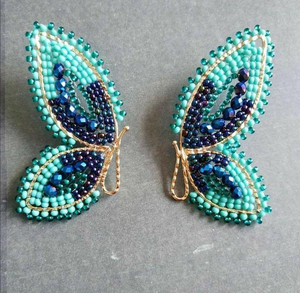 Embroidery Earrings White with Native Colors <b>Beaded</b> Earrings with <b>Fringe</b> India Handmade Earrings - Product Image 2