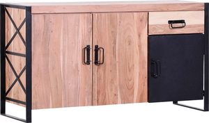 Meuble de rangement pour salon industriel et vintage en bois d'acacia ancien avec pieds en fer - Product Image 2