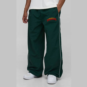 Logo personnalisé 100% polyester imperméable anti-froissement en nylon pantalons pour hommes pantalons lavés personnalisés pantalons pour hommes hip hop à jambes larges amples - Product Image 1