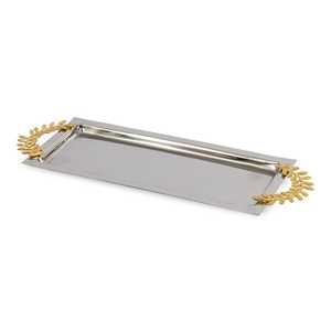 Meilleure vente Plateau de service en aluminium fait main avec poignée décorative en laiton au prix de gros - Product Image 3