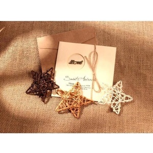 Étoile de Noël en rotin faite à la main, ornement naturel tissé pour le sommet de l'arbre, décoration de vacances écologique - Product Image 3