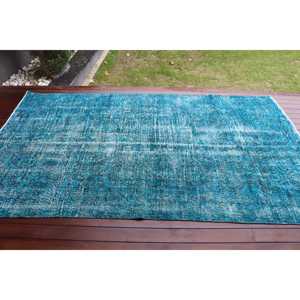 Alfombra Grande Vintage, Alfombra Turca de 5.2x8.8 pies, Alfombra de Lana Azul - Product Image 3