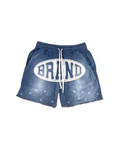 Unisex Acid Wash Sudadera con capucha Conjunto corto Rhinestone 100% algodón 220 GSM Oversized Custom distress impresión Streetwear Short Set - Product Image 4