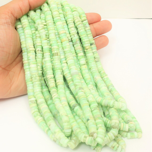 Hermosas Cuentas de Ópalo Verde Boulder, Lisas, Forma de Neumático, Cuentas de Piedras Preciosas, 6-8mm, Ópalo Verde, Forma de Rueda Lisa, Cuentas para Joyería - Product Image 1