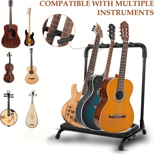 9 teste acustica folk classica 2 strati ukulele legno elettrico guitar stand display a due gruppi gravity lock staffa cornice di supporto - Product Image 3