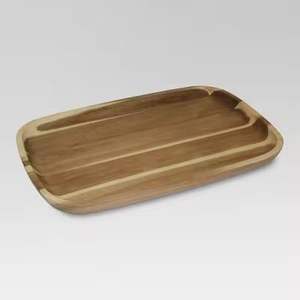 Plateau de service en bois de bambou décoratif personnalisé en bois avec poignées Serveur en bois rectangulaire - Product Image 6