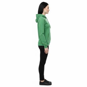Sweat à capuche vert émeraude de luxe pour femme, coupe ajustée, en molleton de coton de haute qualité, pull-over décontracté chic, personnalisable, vente en gros - Product Image 3
