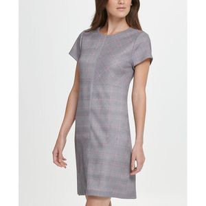Abito tubino a maniche corte comodo da donna DKNY grigio taglia 6 con stampa Menswear - Product Image 2
