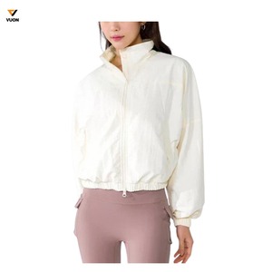 Chaqueta deportiva de alta calidad para mujer, Top corto, cremallera ligera, cortavientos transpirable, algodón, algodón transpirable alto - Product Image 6