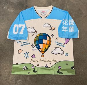 Wholesale <b>Custom</b> Designed American Football Retro Mesh Jersey Fully Sublimation Printed Oversized Crop Breathable Anti-UV Quick - Product Image 1