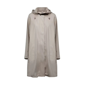Chaqueta de lluvia impermeable de lona regular personalizada para hombre con cuello alto con capucha y cremallera bolsillos delanteros para hombre - Product Image 1